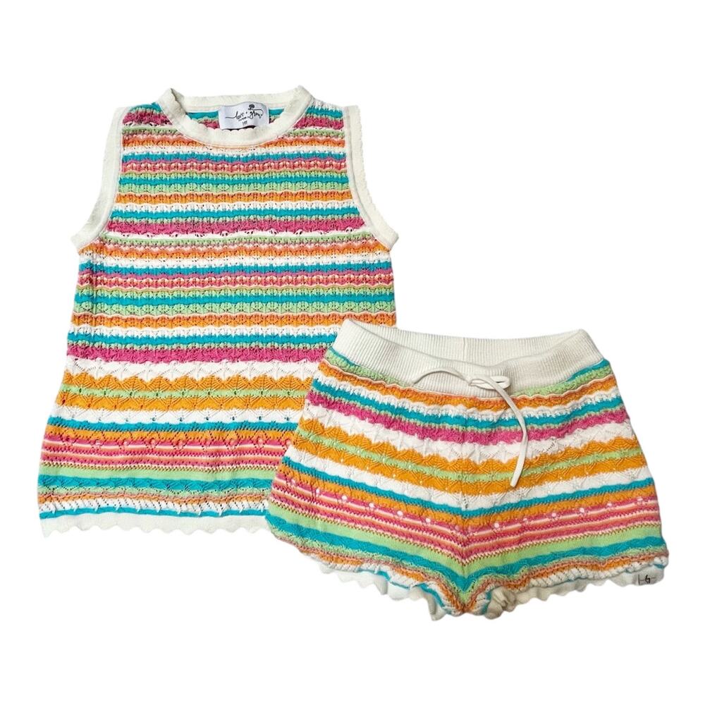 Love & Grow Retro Stripe Knit Tank Set Size 7/8
